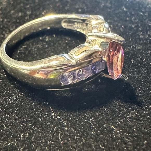 Pink Tourmaline and Amethyst ring - Picture 7 of 9